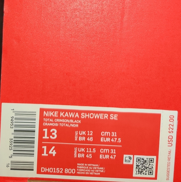 Nike Shoes | Nike Kawa Shower Se Total Crimson | Poshmark